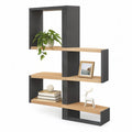 Standregal als Raumteiler, 100 × 24 × 100 cm, Eiche Natur und Anthrazit