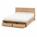 Doppelbett mit 2 Schubladen, Massivholz Eiche Natur, 160 x 200 cm